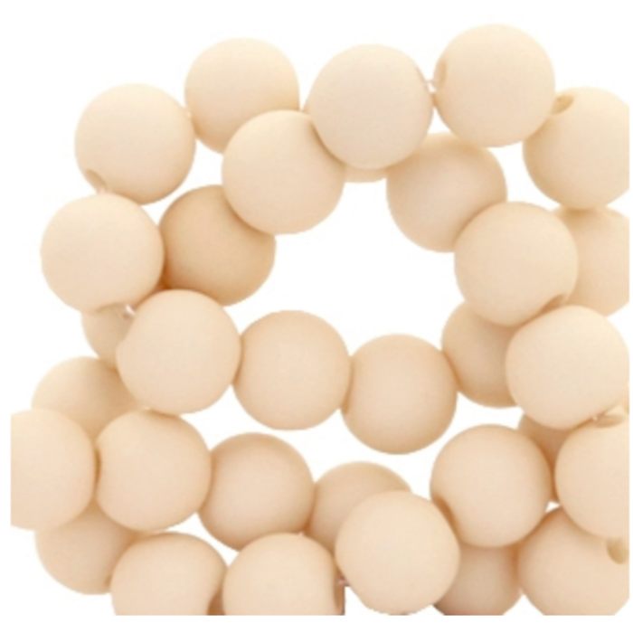 200 stuks Matte Acryl Kralen Beige 4mm
