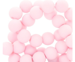 200 stuks Matte Acryl Kralen Licht Roze 4mm