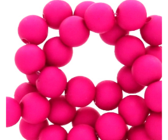 200 stuks Matte Acryl Kralen Fuchsia Roze 4mm