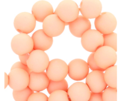 100 pieces Matte Salmon Acrylic Beads 6mm
