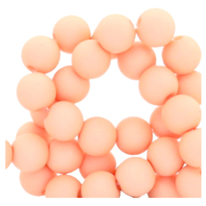 100 pieces Matte Salmon Acrylic Beads 6mm