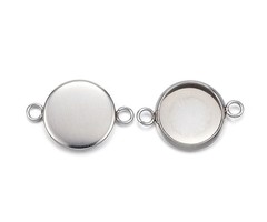 3 pieces Stainless Steel Connector fits 10mm Cabochon