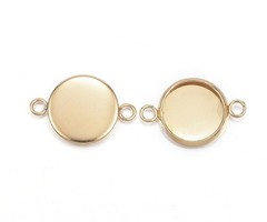 3 stuks Stainless Steel Tussenzetsel Gold Plated 17x12mm voor 10mm Cabochon