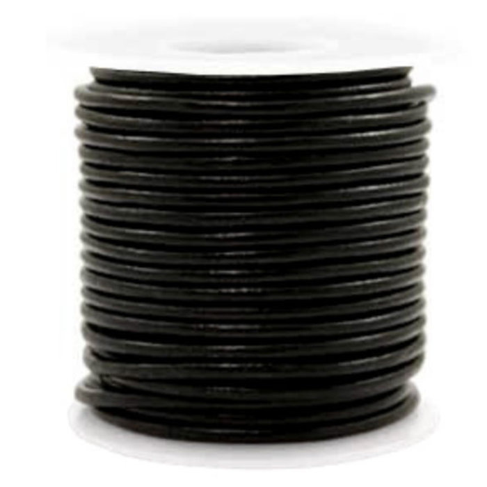 Leather Cord 3mm Black, 1 meter