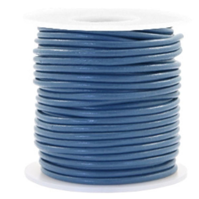DQ Leer 3mm Donker Blauw, 1 meter