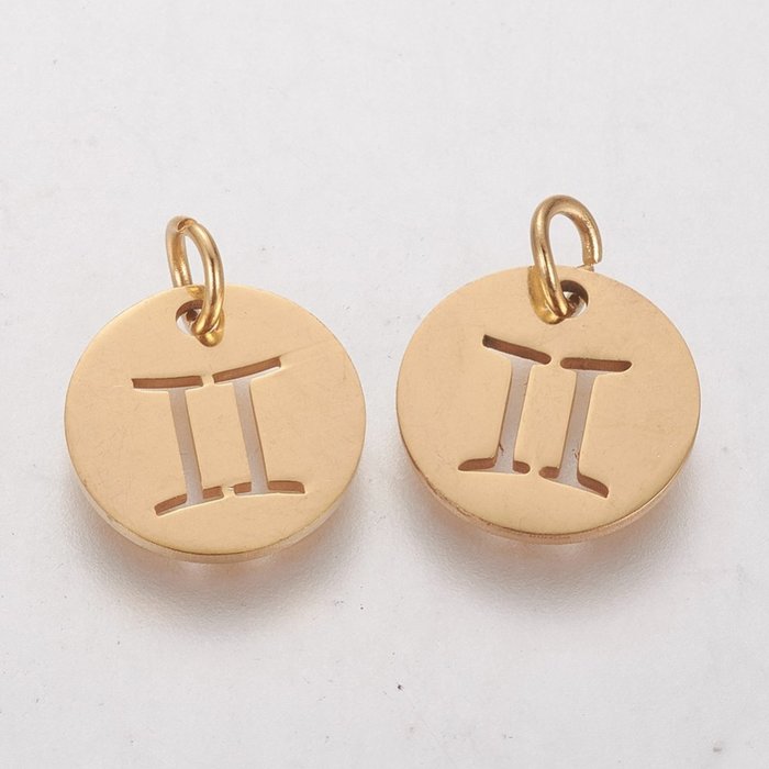Stainless Steel Zodiac Charm Gemini 12mm