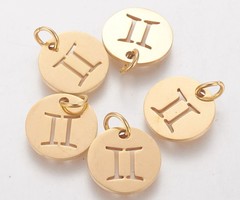 Stainless Steel Gemini Charm 12mm