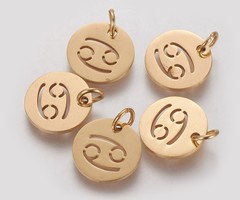Stainless Steel Kreeft Bedel Gold Plated 12mm