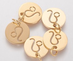 Stainless Steel Leeuw Bedel Gold Plated 12mm