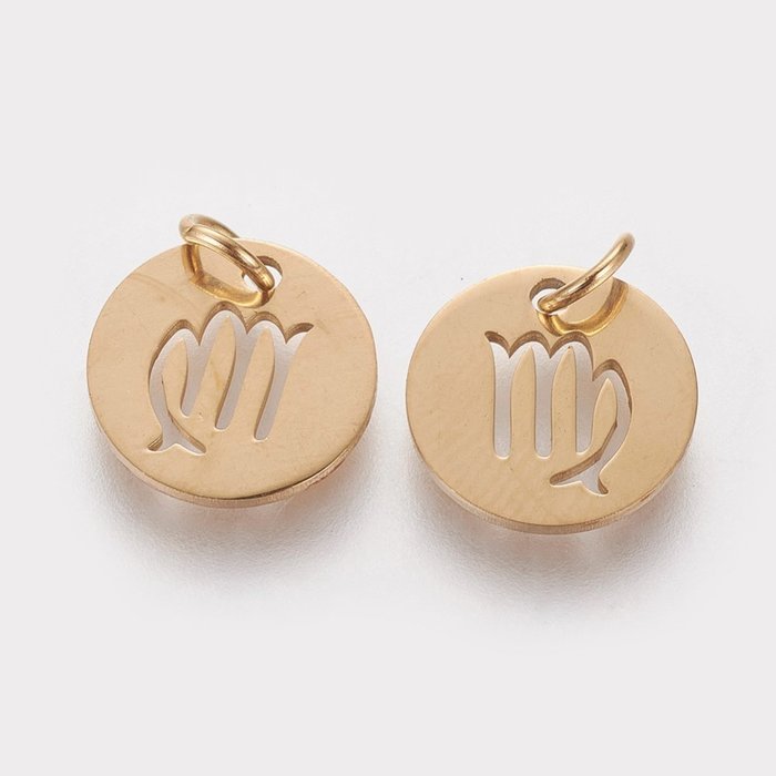 Stainless Steel Zodiac Charm Virgo 12mm