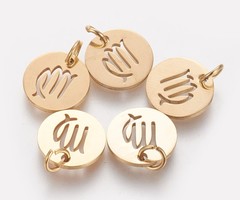 Stainless Steel Maagd Bedel Gold Plated 12mm