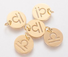 Stainless Steel Weegschaal Bedel Gold Plated 12mm