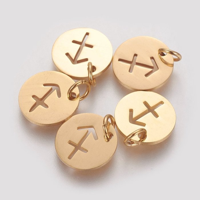 Stainless Steel Zodiac Charm Sagittarius 12mm