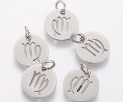 Stainless Steel Virgo Charm Silver 12mm