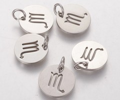 Stainless Steel Scorpio Charm Silver 12mm