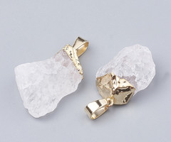 Natural Quartz Crystal Nugget Bedel 25x15mm