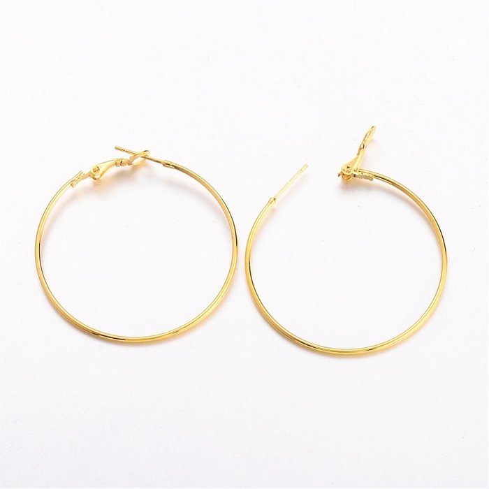 Earring Hoops Gold Plated Nickel Free 40mm, 4 pieces