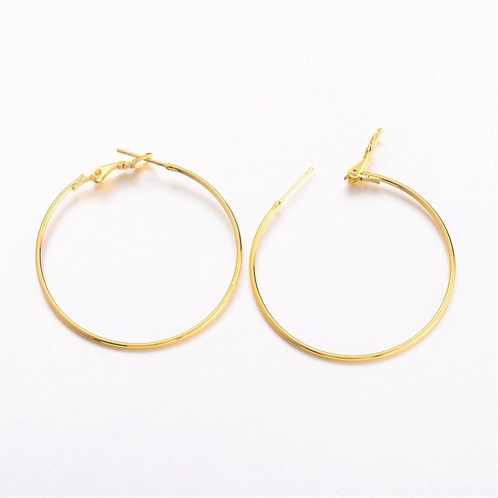 Earring Hoops Golden Nickel Free 40mm - Beads & Basics