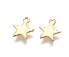 hildie & Jo 36ct Silver & Gold Star Charms - Charms - Beads & Jewelry Making
