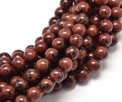 Natural Mahonie Obsidiaan Edelsteen Kralen 6mm, streng 56 stuks