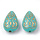 Acrylic Beads Drop Vintage Turquoise 18x11mm, 10 pieces