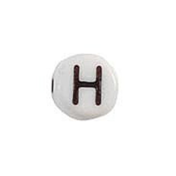 Letterkraal Acryl Zwart Wit 7mm H, 20 stuks