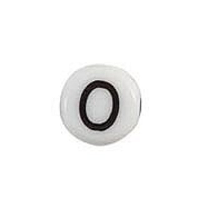 Letterkraal Acryl Zwatr Wit 7mm O, 20 stuks