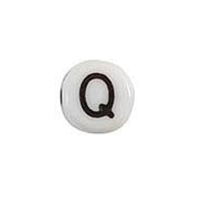 Letterkraal Acryl Zwart Wit 7mm Q, 20 stuks
