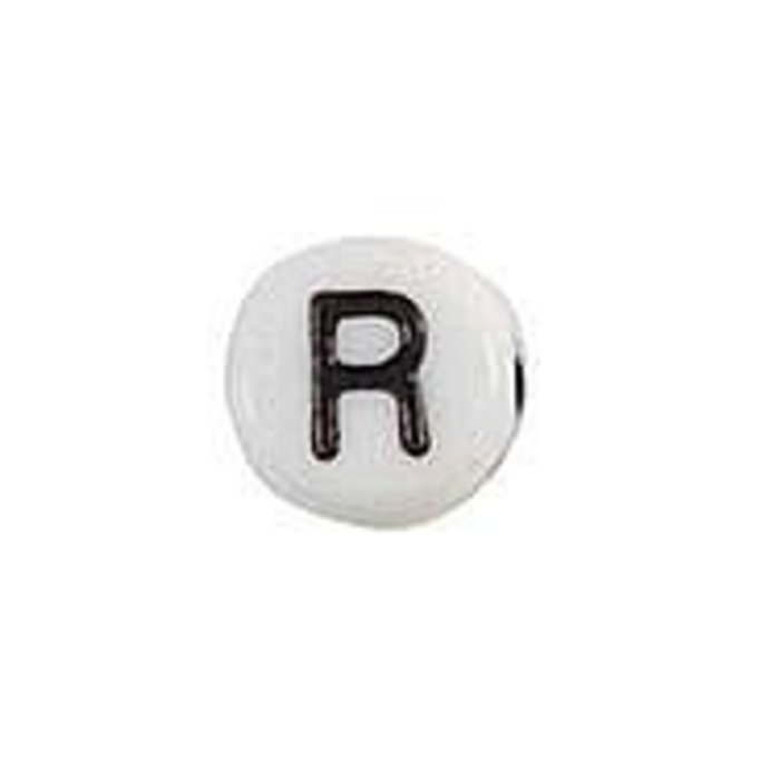 Letterkraal Acryl Zwart Wit 7mm R, 20 stuks