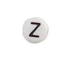 20 pieces Letter Bead Acrylic Black White 7mm Z