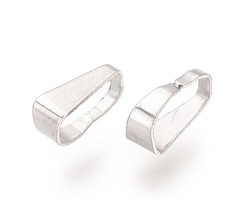 5 pieces Stainless Steel Snap on Bails Silver 7x3.5x2.5mm
