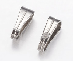 10 pieces Stainless Steel Snap on Bails Silver 6x3x2mm