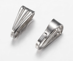 10 stuks Stainless Steel Snap on Hangers Zilver 8.5x4x3.5mm