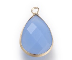 2 pieces Glass Pendant Drop Lavender 18x10mm