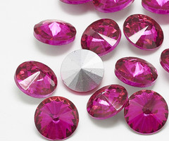 Rivoli Puntsteen 12mm Fuchsia Roze