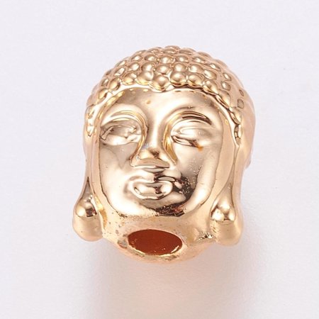 Buddha Kralen Gold Plated 11x9mm, 4 stuks