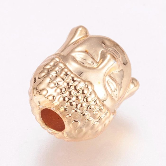 Buddha Beads Gold Plated 11x9mm, 4 pieces