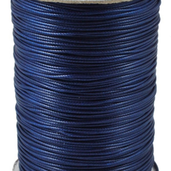 5 meter Waxkoord 0.8mm Donker Blauw