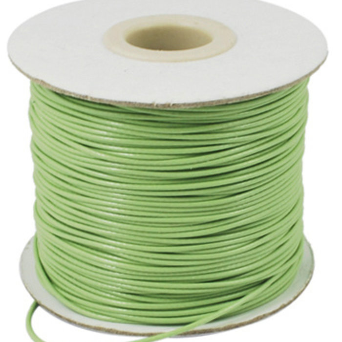 5 meter Waxed Cord 0.8mm Pastel Green