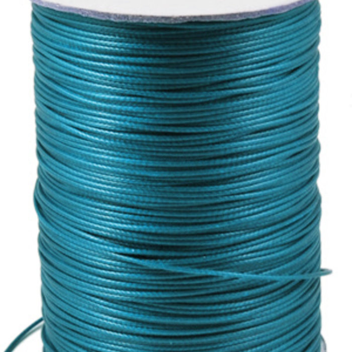 5 meter Waxkoord 0.8mm Petrol