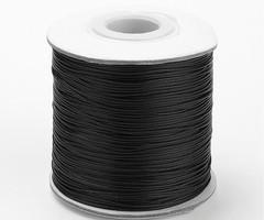 Waxed Cord Black 1mm, 3 meter