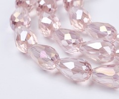 10 stuks Druppelkralen Shine 15x10mm Licht Roze