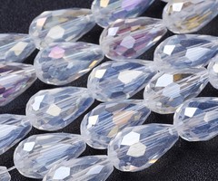 10 stuks Druppelkralen Shine 15x10mm Crystal
