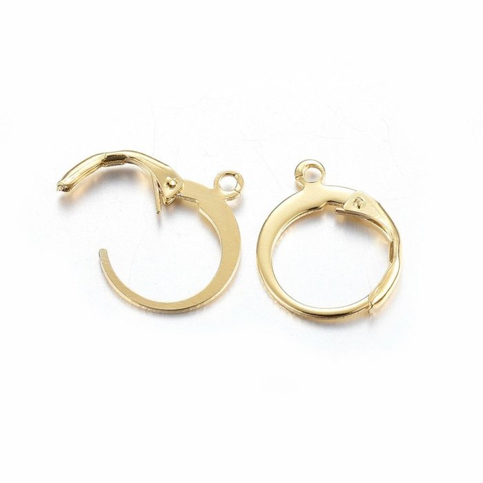 4 stuks Stainless Steel Earring Hooks Gold Plated 12x15mm - A15