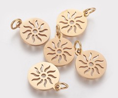 Stainless Steel Sun Charm 12mm