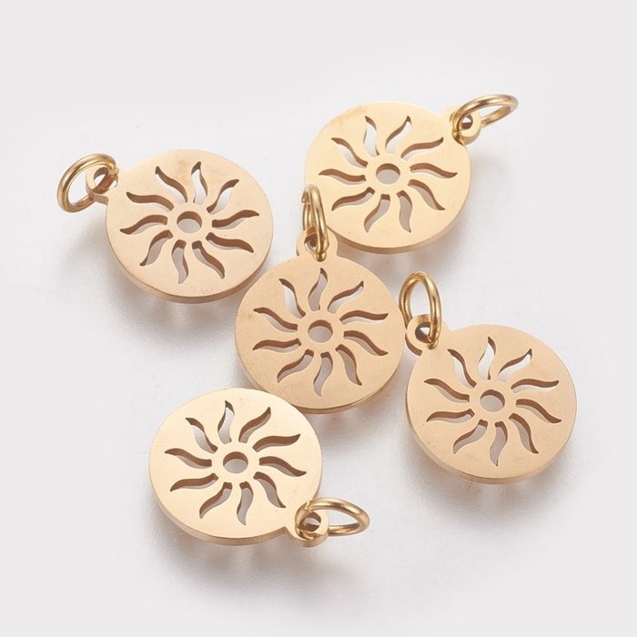Stainless Steel Sun Charm 12mm