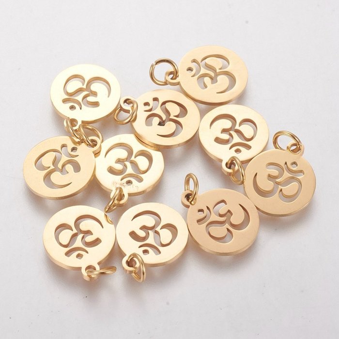 Stainless Steel Bedel Ohm Gold Plated 12mm