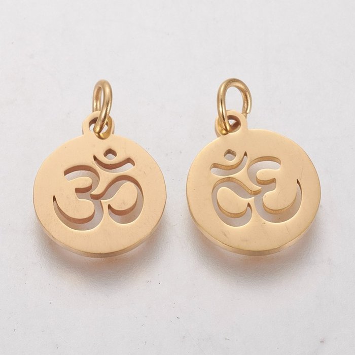 Stainless Steel Bedel Ohm Gold Plated 12mm