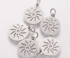 Stainless Steel Sun Charm Silver 12mm