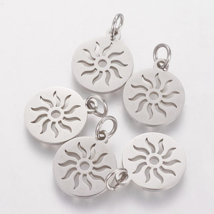 Stainless Steel Sun Charm Silver 12mm